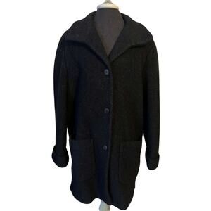 Bernardo Black Alpaca-Wool Blend Coat - Size M